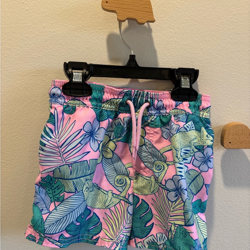 Carter's Pink and Green Floral Kids' Swim Trunks